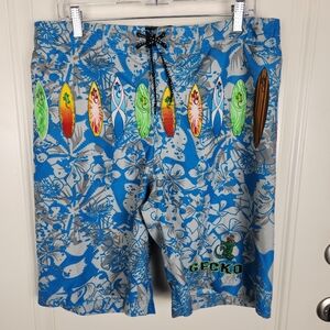 Gecko Hawaii Mens Board Shorts Swim Trunks Surfboards Size XL